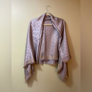 Louise Vuitton Silk/Wool Blend Monogram Shine Shawl